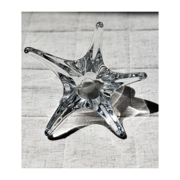 Daum France Crystal Contemporary 5 Point Star Candleholder - Picture 3 of 10